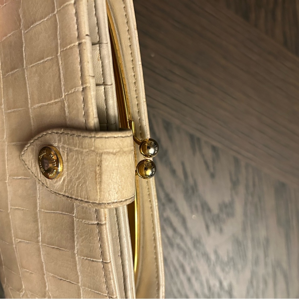 Miu Miu Beige Crocodile-Embossed Wallet - Picture 10 of 13